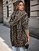 Zilcremo Women Hooded Cardigan Fuzzy Jacket Winter Open Front Fleece Coat Outwear with Pockets Leopard S