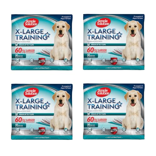 Simple Solution Extra Large Puppy Training Pads – Leak-Proof Disposable Pee Pads for Dogs with Incontinence – Absorbent with Odor Control – 28 x 30 Inches – 200 Count