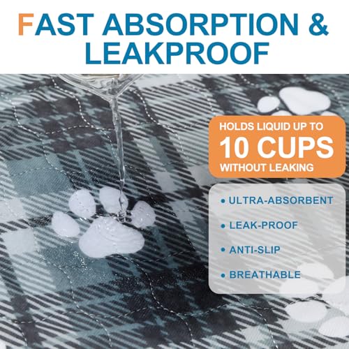 Image of BEAUTYZOO Washable Pee Pads for Dogs, 4 Pack Reusable Puppy Pads, Super Absorbent Dog Pee Pads for Pet Training, Housebreaking and Incontinence, Non-Slip Potty Pads for Floor, Crate, Couch, 36 inch x 41 inch