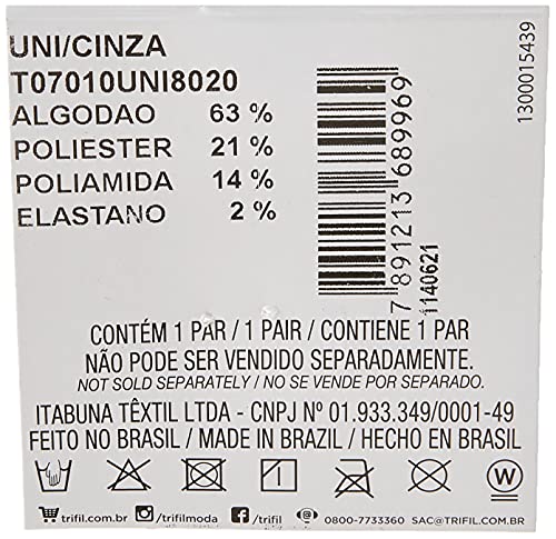 Meia Trifil Cano longo Listrada, Cinza, 39-43