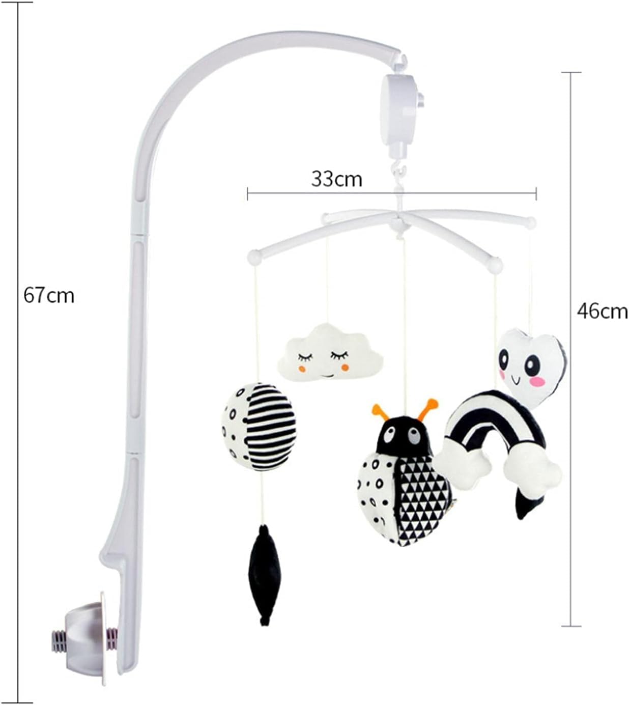 Amazon | メリー 赤ちゃん 床置き、モビール 赤ちゃん 白黒