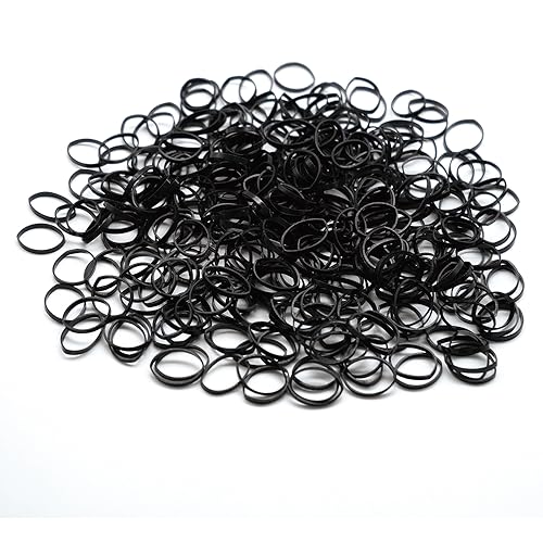 Dofash 2*50MM No Damage Small Elastic Hair Ties Rubber Bands for Women's Hair - 200pcs (Black), BlackB - Image 2