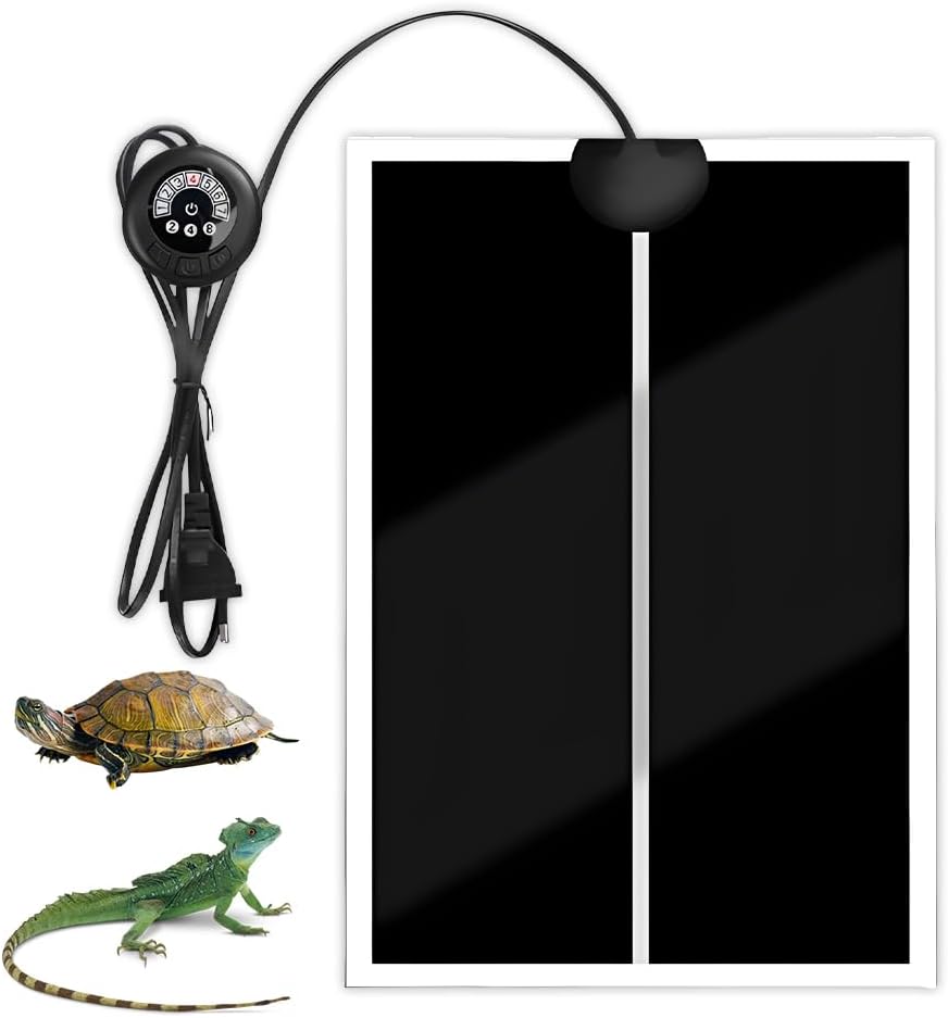 Weciau Terrarium-Heizmatte, Reptilien-Heizmatten mit 7 Tasten zur Temperatureinstellung, Zeitfunktion, Haustier-Heizkissen für Schildkröten, Schlangen, Eidechsen, Geckos, Amphibien (20 W, 42 x 28 cm) Weciau Terrarium-Heizmatte, Reptilien-Heizmatten mit 7 Tasten zur Temperatureinstellung, Zeitfunktion, Haustier-Heizkissen für Schildkröten, Schlangen, Eidechsen, Geckos, Amphibien (20 W, 42 x 28 cm)