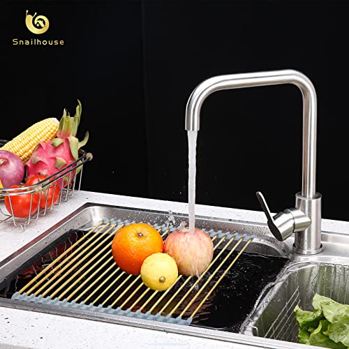 Snailhouse Roll Up Dish Drying Rack, Stainless Steel Dish Drainer Over The Sink with Anti-Slip Silicone for Kitchen Counter, Gold (17.8 x 15.7 in) by Snailhouse - Image 6