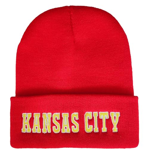 Zihogrc Football Fans Embroidered Beanie Knit Hat for Men Women Winter Hat