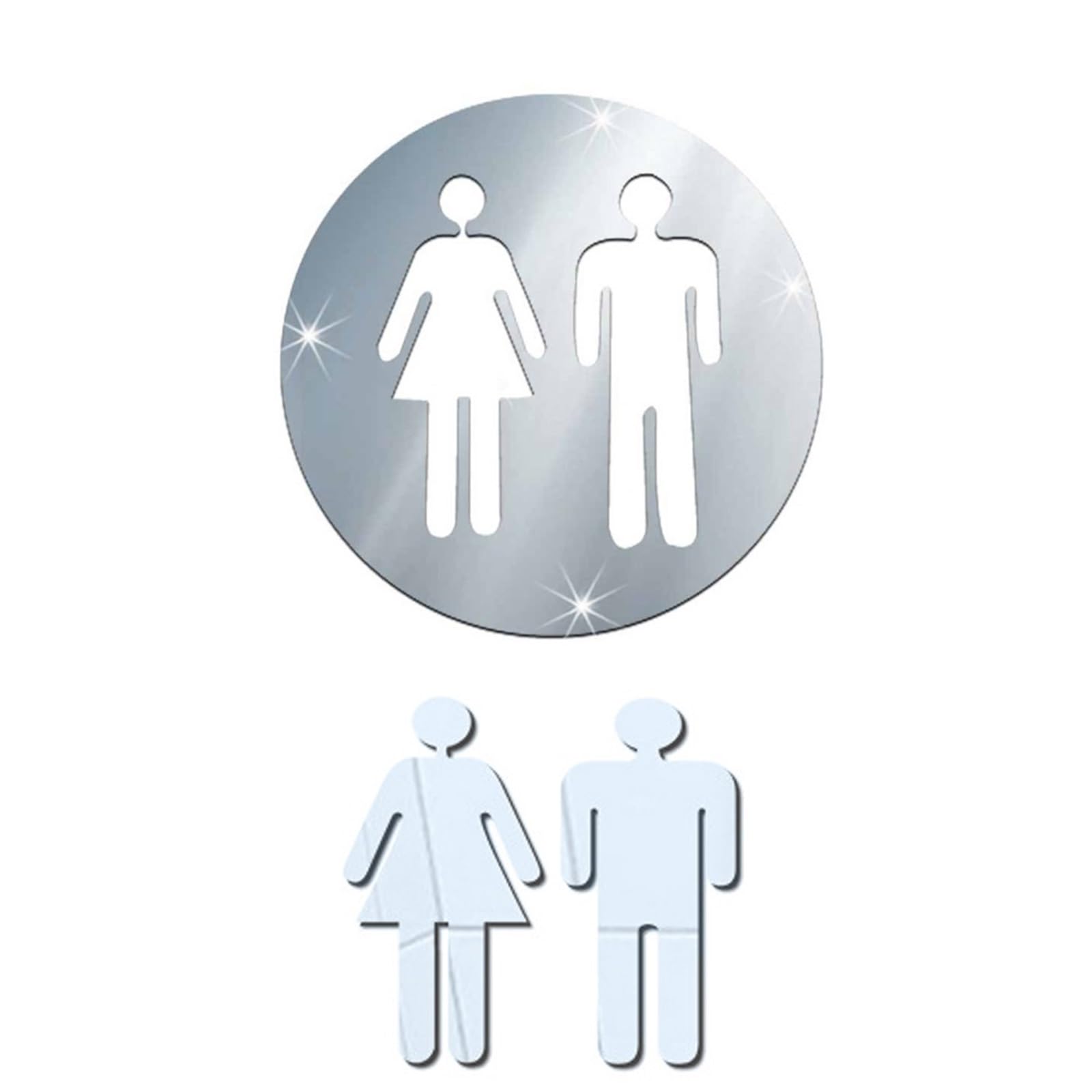 Toilet Sign Removable 3D Toilet Entrance Sign Wall Stickers Funny Woman & Man WC Washroom Door Poster Mirror Surface Decal DIY Decor