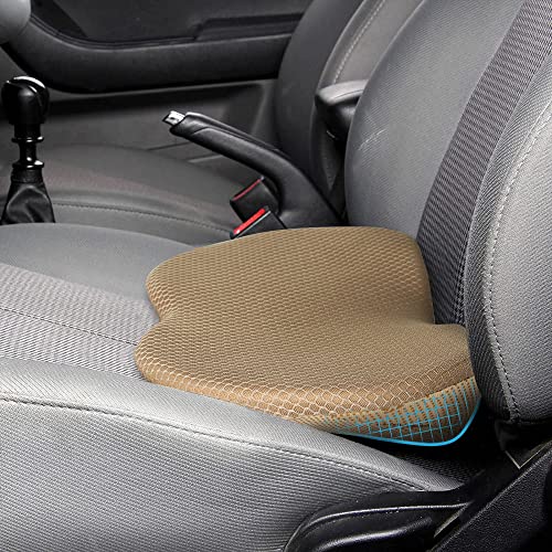 Livtribe Car Seat Cushion - Memory Foam Car Seat Pad - Sciatica & Lower Back Pain Relief - Car Seat Cushions for Driving - Road Trip Essentials for Drivers(Beige)