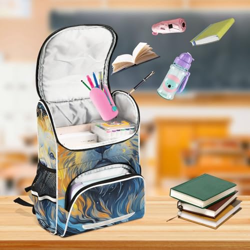 Mochila escolar reflectante con compartimento portátil para el cuidado infantil 6