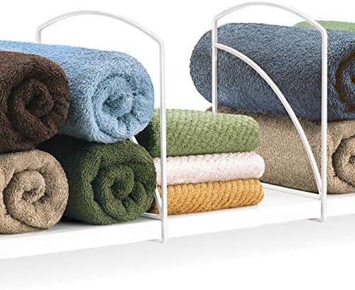 Lynk Shelf Dividers - Closet Shelf Organizer (Set of 2) - White