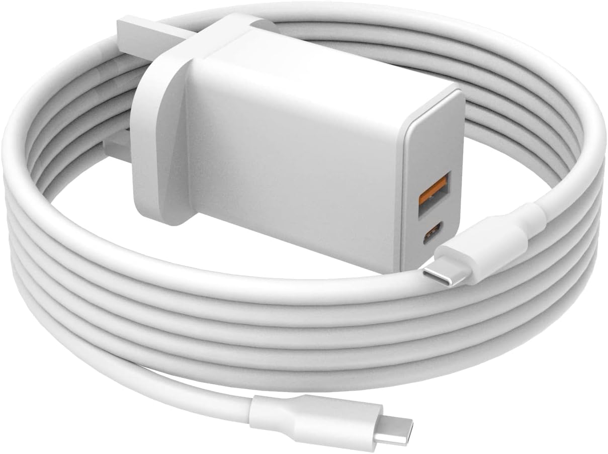 30W PD Fast Charger Fit for Google Pixel 10/9/8/7/6 Series, Dual-Port Adapter with 1.8M Long Cable, Charging Plug Fit for Pixel 10a 9a Fold & Tablet