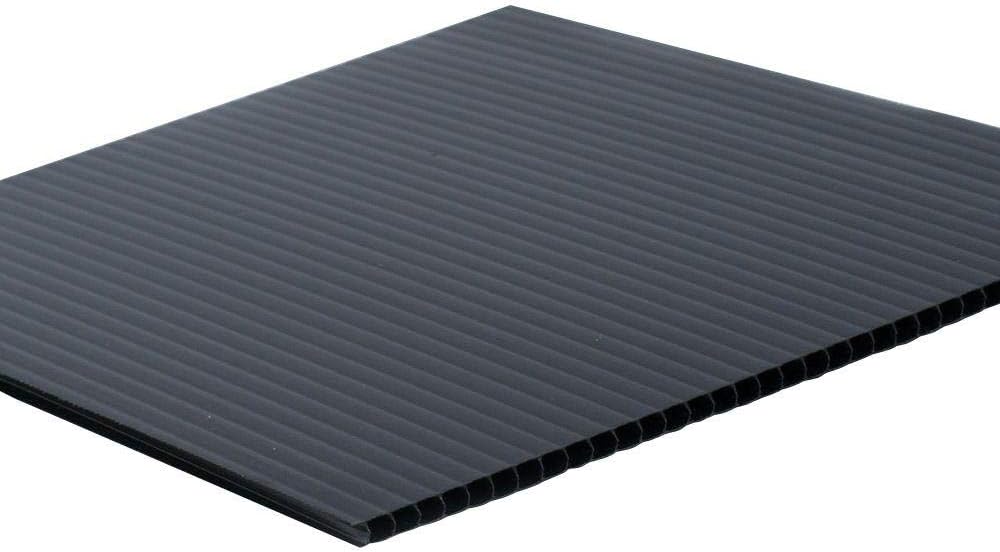 24" x 36" x 0.157" Black Twin Wall Plastic Sheet (15-Pack)