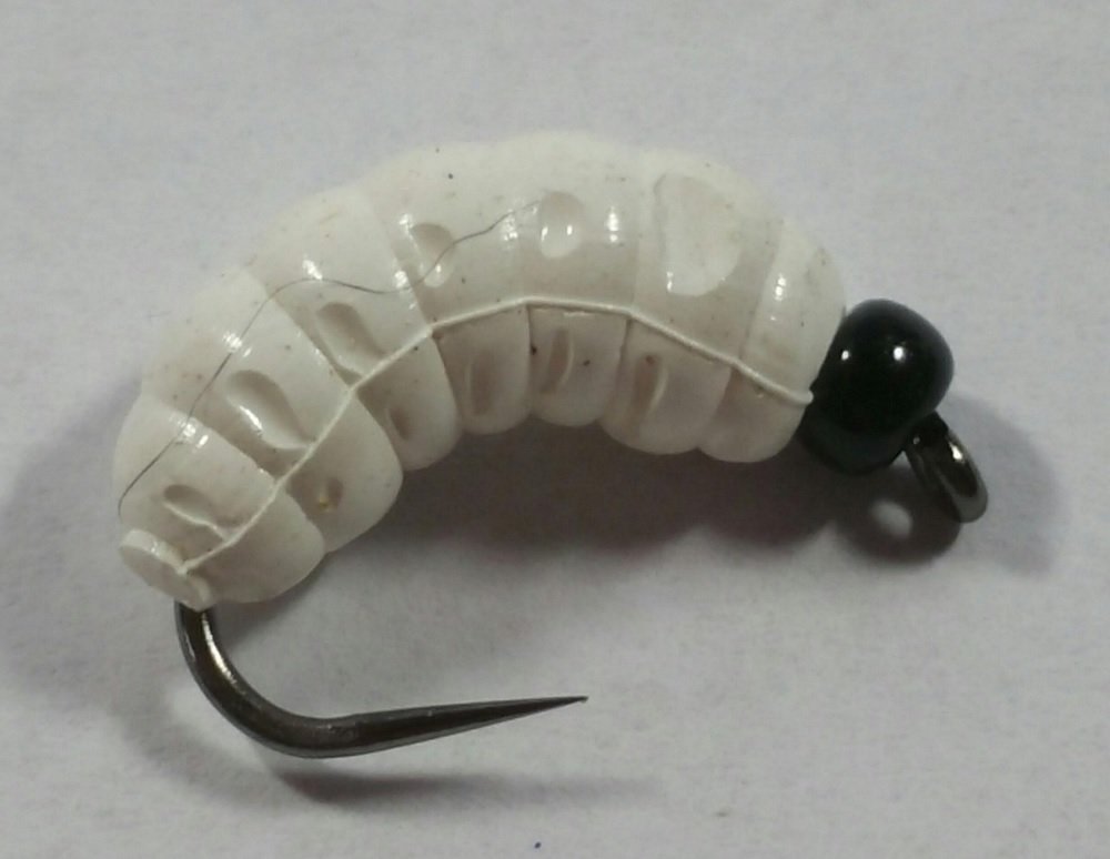 Bead Head Rubber Grub - Pearl White
