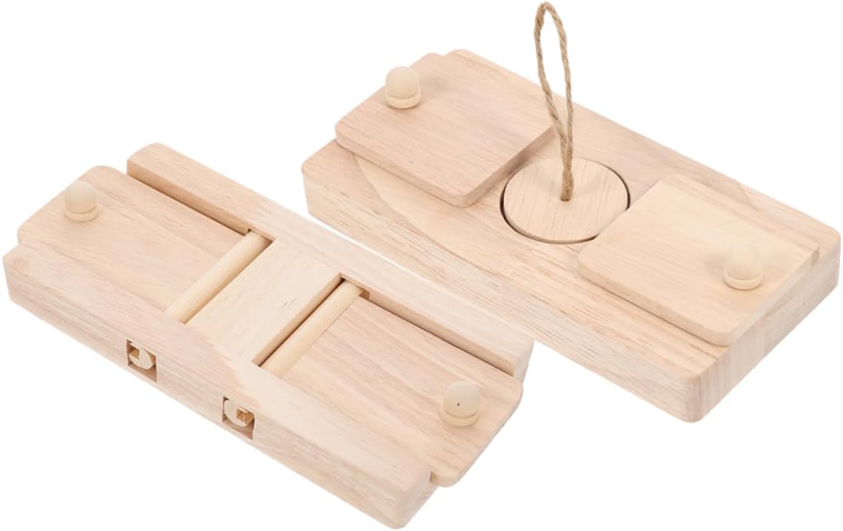 2pcs Wooden Hamster Toys Treat Hideout Interactive Chewing Pet Cage Decor for Hamsters Small Animals