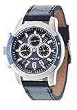 Quarz Kicker s Police Men\'Armbanduhr Chronograph Quarz Lederband 14381JSTBL 03, Blau