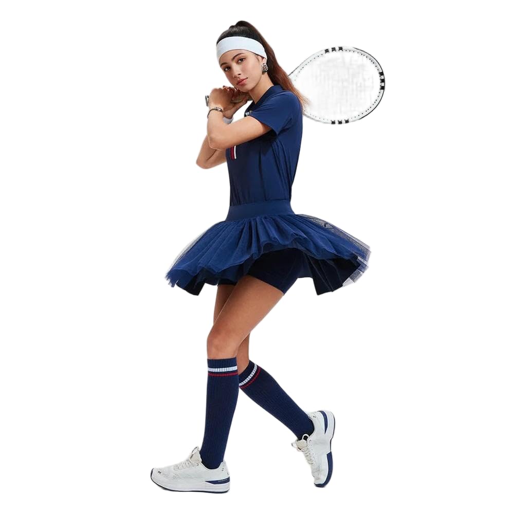 JJDFW letnia spódnica do tenisa kobiety mini tiulowa bieganie fitness balet taniec badminton spódniczki kieszeń golf siłownia kobiety sport bufiasta spódnica