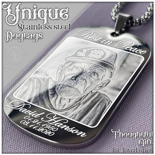 Custom Engraved Dog Tag Necklace | In Loving Memory Jewelry | Personalized Memorial Keepsake | Stainless Steel Remembrance Gift2