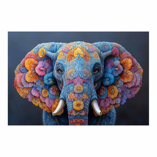 Décoration murale pour chambre à coucher grand tableau éléphant vintage