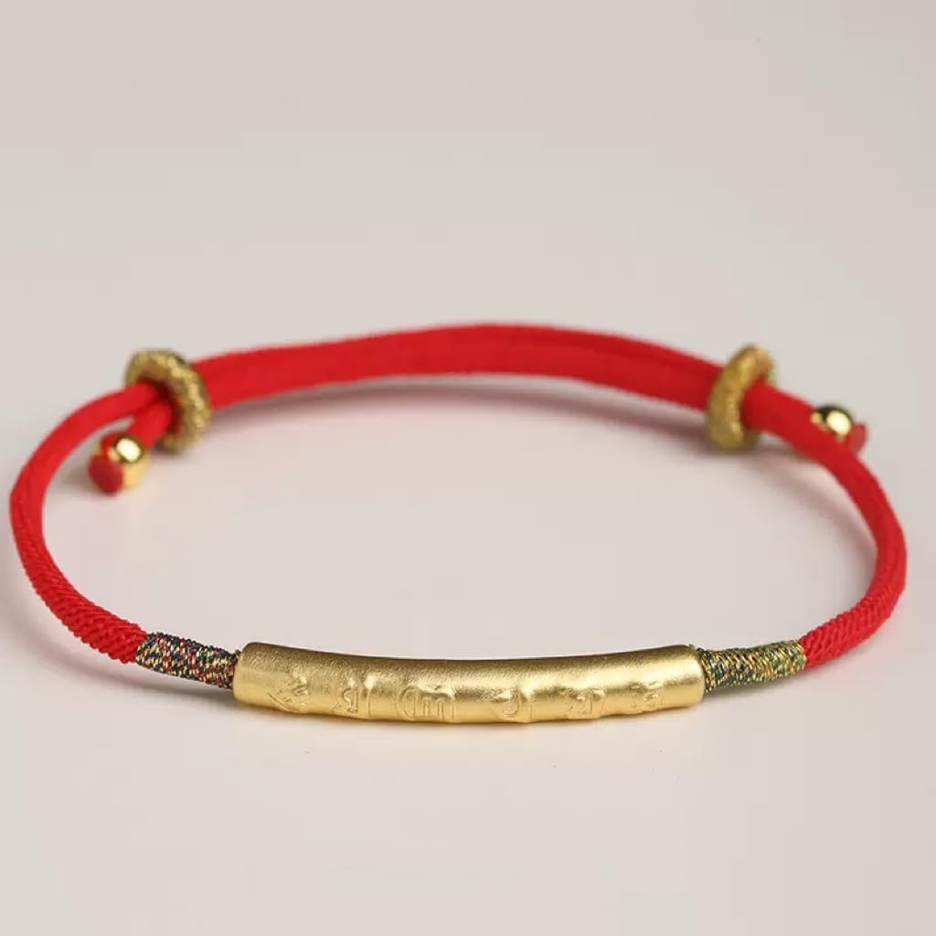 Buddha-Karma Tibetan Red String Bracelet | Handmade Buddhist Protection Amulet, Adjustable Lucky Wristband for Men & Women - Brings Good Fortune & Positive Energy