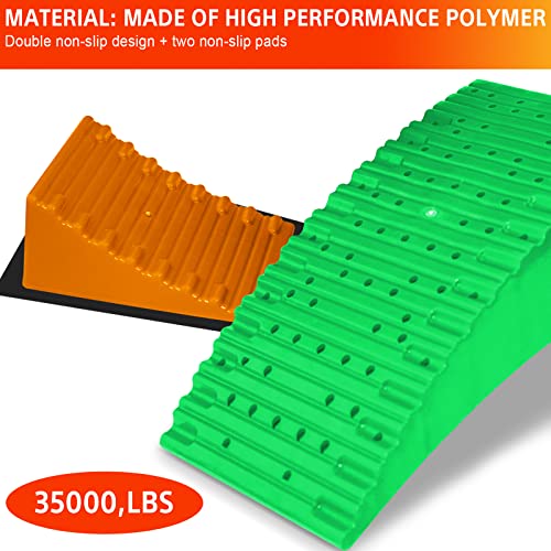 Wininrv Rv Leveling Blocks, Camper Leveler, 2 Packs For Dual Axle Tandem Wheel Travel Trailer Motorhome(Orange And Green) #TOP1