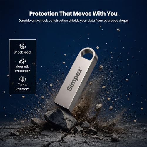 Image of Simpex (16 GB 2.0V) Metal Body 16GB USB Flash Drive, High Speed Read & Write Pen Drive, Magnetic, X-Ray & Temperature Resistant, Compatible with Windows & Mac OS