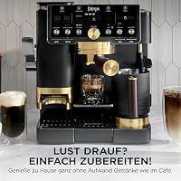 Ninja Luxe Café Pro David Beckham 3-in-1-Kaffeemaschine mit Mahlwerk und Aufschäumer für Latte, Cappuccino, Cold Brew & Espresso, einfache Handhabung, Schwarz und Gold, ES771EUBK – Ansicht 5