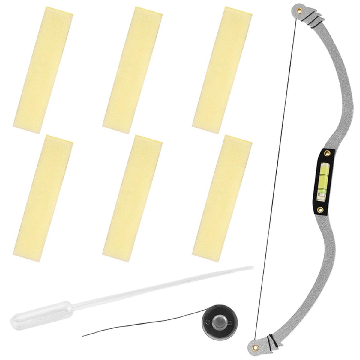 Professional Bow-shaped Eyebrow Ruler Silver Eyebrow Shaping Kit with Level Measure Tool for Tattoo
