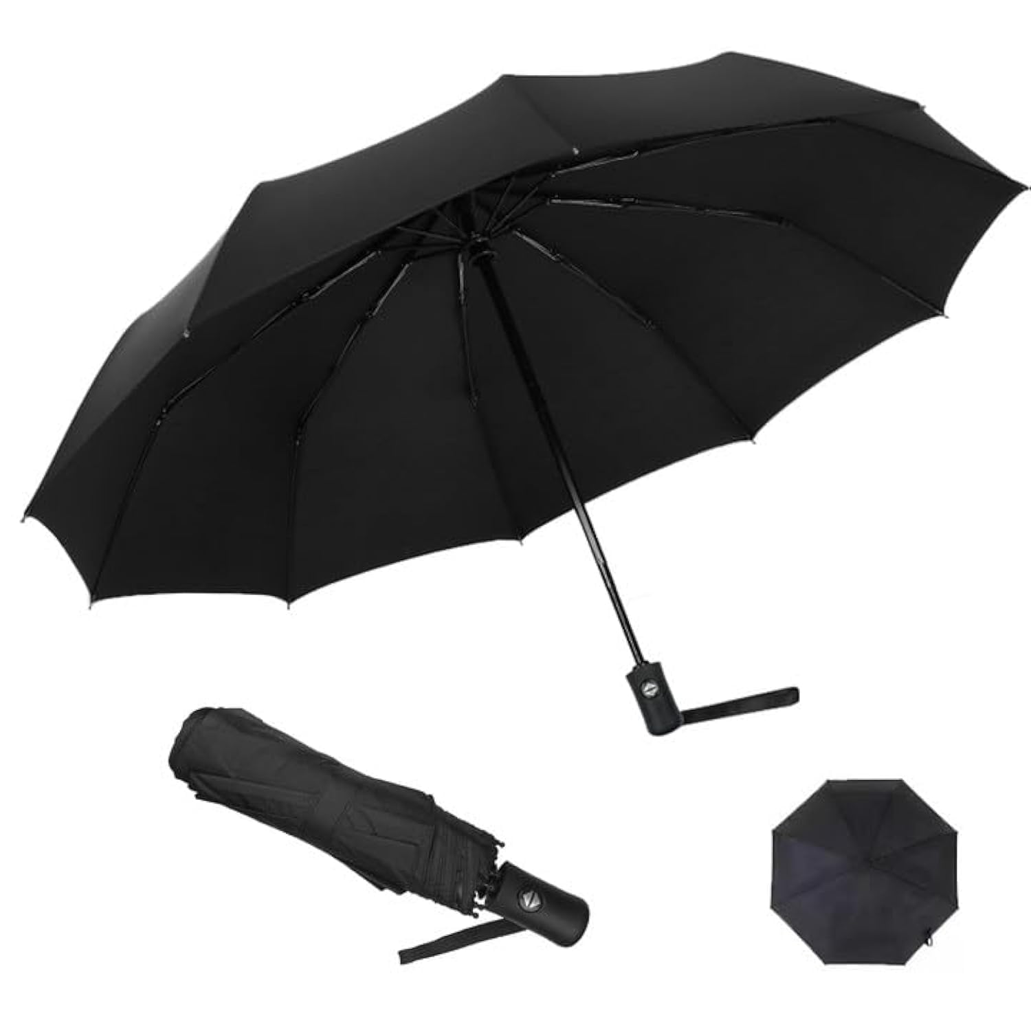 Rseuphiee Przenośny parasol, składane parasole, kompaktowy parasol kieszonkowy, automatycznie otwierany i zamykany, odporny na deszcz i wiatr