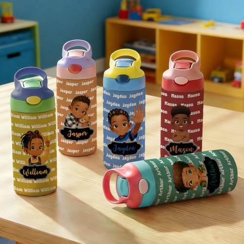 Image of callie Personalized Insulated Water Bottle for Boys 12 oz, Custom Cartoon Character