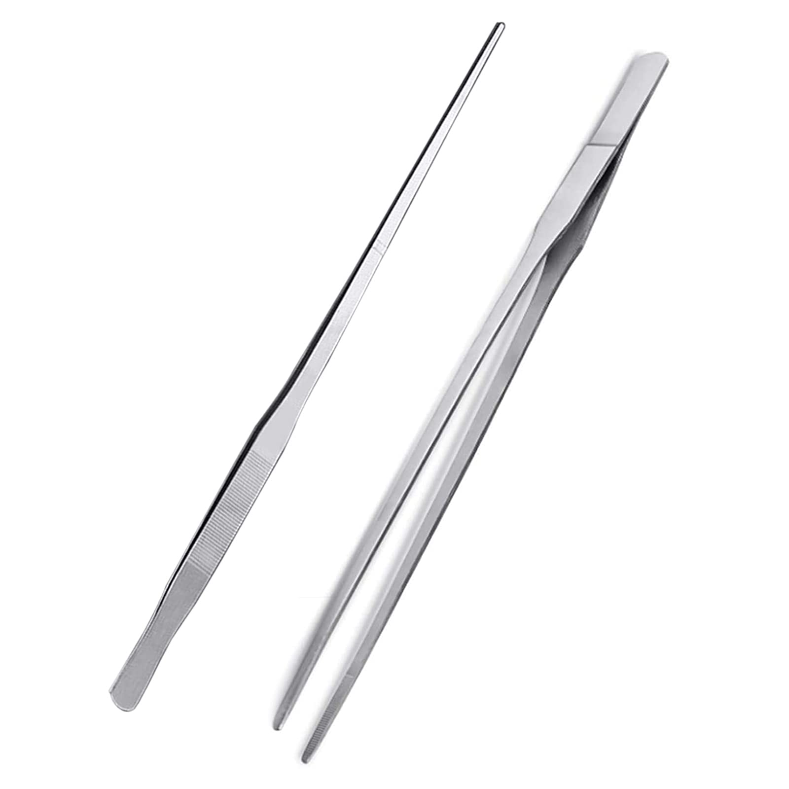 VEGCOO Straight Tweezers Reptile Feeding Tool，27cm Stainless Steel Aquarium Straight Tweezers Tongs,1Pc Mega Reptile Feeding Tweezers Cleaning Clamp