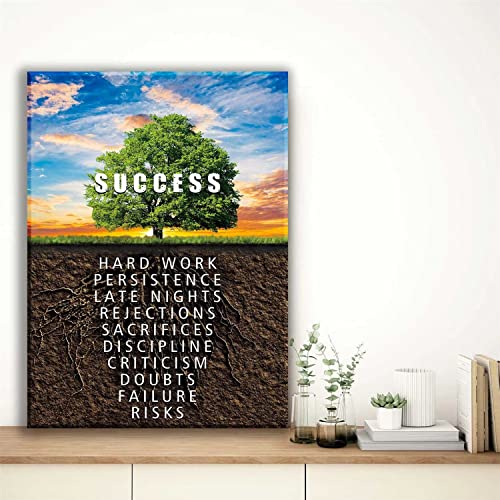 Motivational Wall Art, Inspirational Wall Art, Landscape Success Tree Positive Affirmations Quotes Wall Art Decor, 16X24 Inch Unframed, Inspirational Motivational Positive Quotes Canvas Wall Art Decor Poster For Men Office Bedroom Living Room Wall Art Decor #TOP4