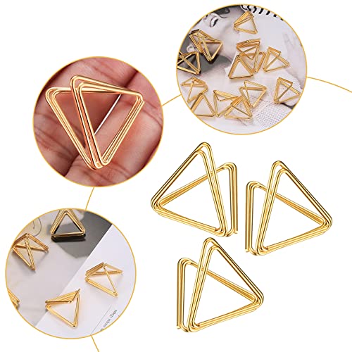 QOOSIKICC 40 Pcs Triangle Place Card Holders, Mini Gold Table Number Holders - Image 3