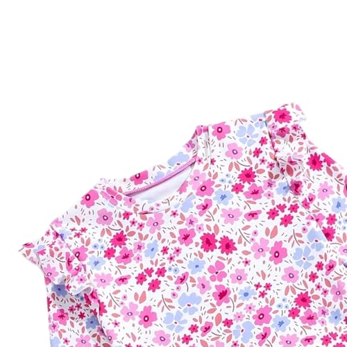 Image of Toddler Swimsuit Girl 3 Piece Rash Guard Bathing Suit Cute Little Girls Long Sleeve Quick Dry Swimwear 1-6 Years