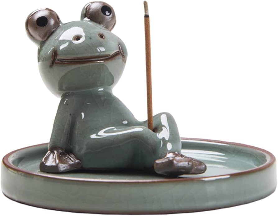 Amazon｜お香立 カエル お線香立 蛙 香立 陶器 お香置き 線香立て 香皿