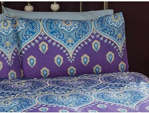 Rapport Home Asha Purple Mandala Duvet Cover Set, Double Polycotton Bedding with Matching Pillowcase & Popper Closure - Image 5
