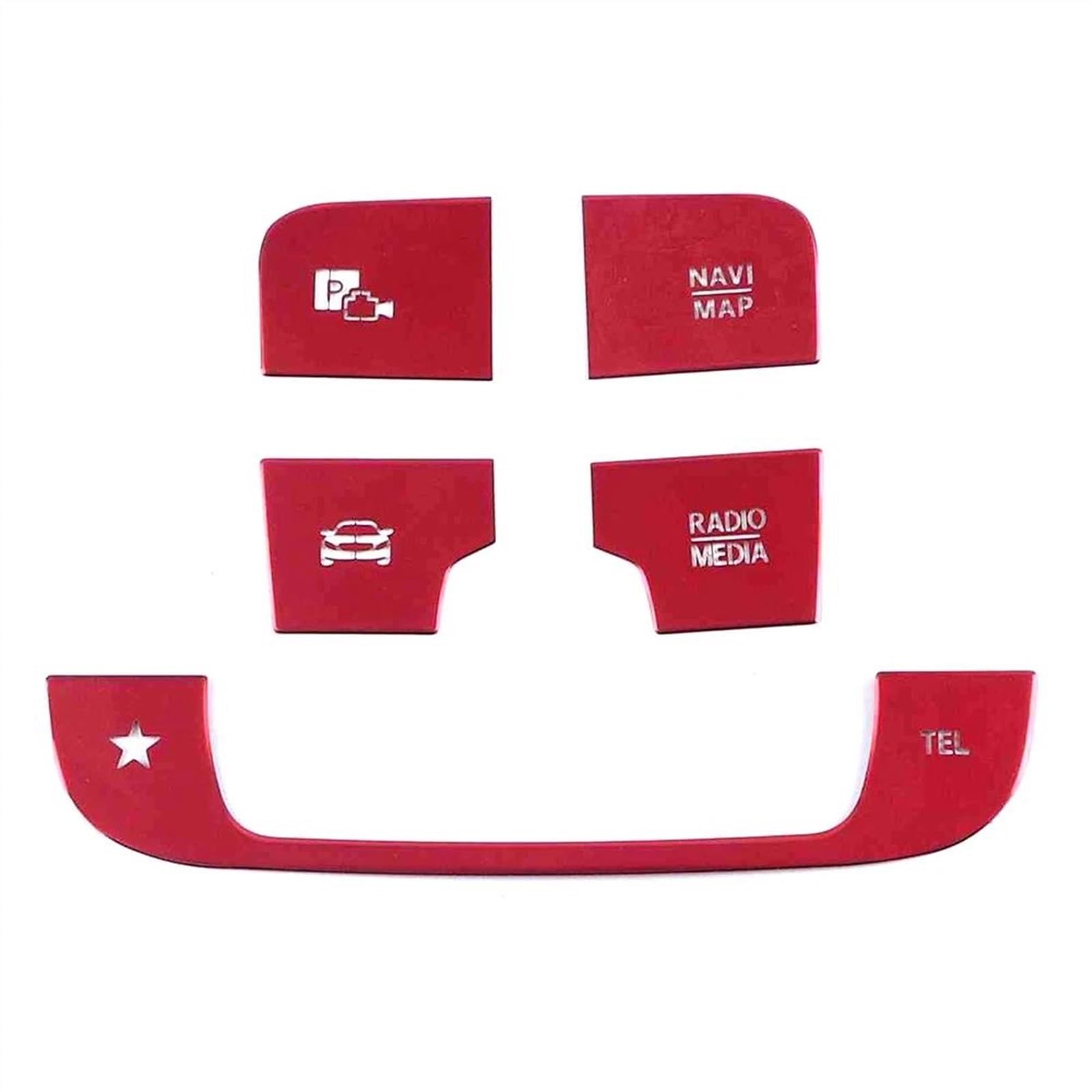 Car Button Cover Sticker Compatible with Benz for GLE GLS Class W167 V167 X167 Car Multimedia Switch Button Cover Decal Stickers Accessories(Red)