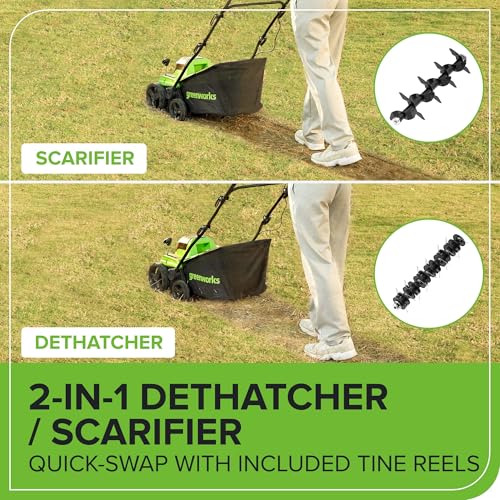 Image of Greenworks 40V 15 inch Dethatcher /Scarifier, Tool Only