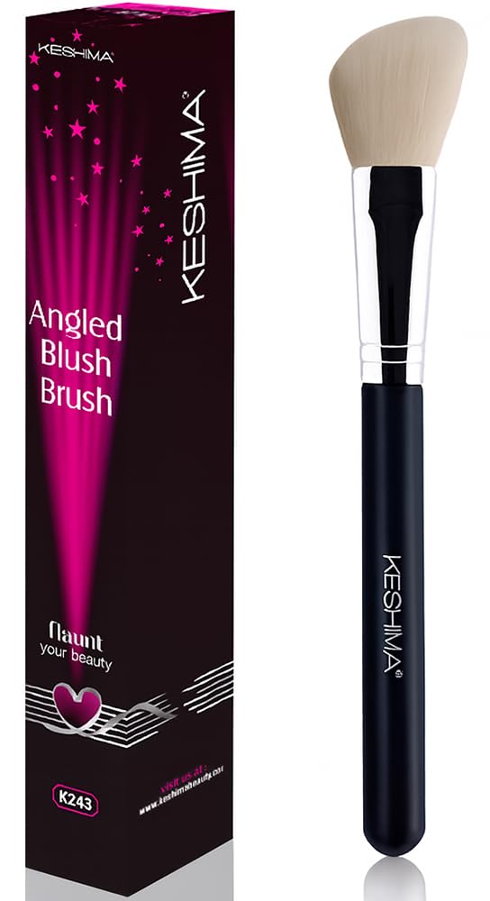 Angled Blush Brush & Bronzer - Premium Contour Brush for Blush, Bronzer & Powder Makeup Application - Vegan, Cruelty-Free