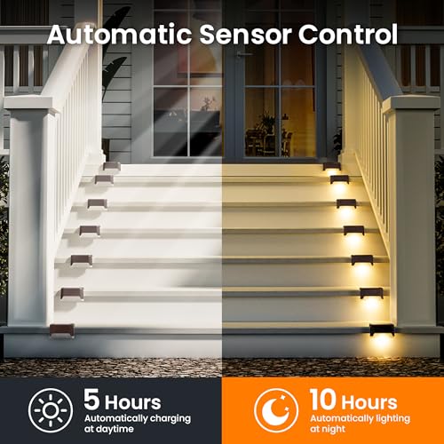 COOZAMING Solar Deck Lights Outdoor,Solar Step Lights Waterproof Led Light for Outside Stair,Fence,Yard,Garden,Patio,and Pathway(24 Pack Warm White) by COOZAMING - Image 4