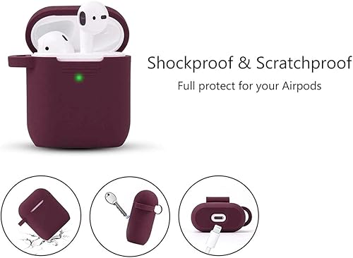 Miniatura 4 de Filoto - Funda para Airpods y Airpod para Apple Airpods 2 y 1 funda de carga bonitas cápsulas de aire accesorios de silicona llavero pompón correa