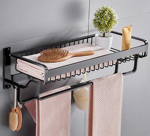 Porte-serviette étanche et résistant à la rouille LWX noir