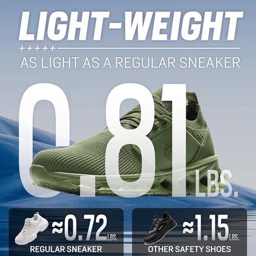 Image of Furuian Steel Toe Shoes for Men Women Slip On Safety Work Shoes Comfortable Lightweight Work Sneakers Industry Safety Sneakers