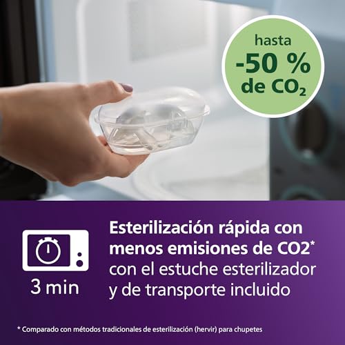 Philips Avent chupetas ultra suaves: design anatómico, para bebés de 0 a 6 meses, escudo flexível, tetina simétrica de silicone, sem BPA, estojo esterilizador, pacote de 2, SCF091/38