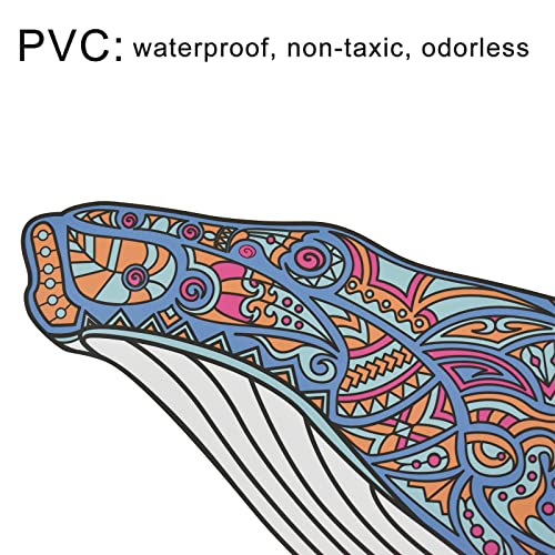 Pinenjoy Large Colorful Whale Wall Decal Boho Mandala Flower Design Wall Sticker 22.8X45.66Inch Removable Vinyl Marine Animal Wall Cling For Bedroom Living Room Headboard Nursery Decoration #TOP2