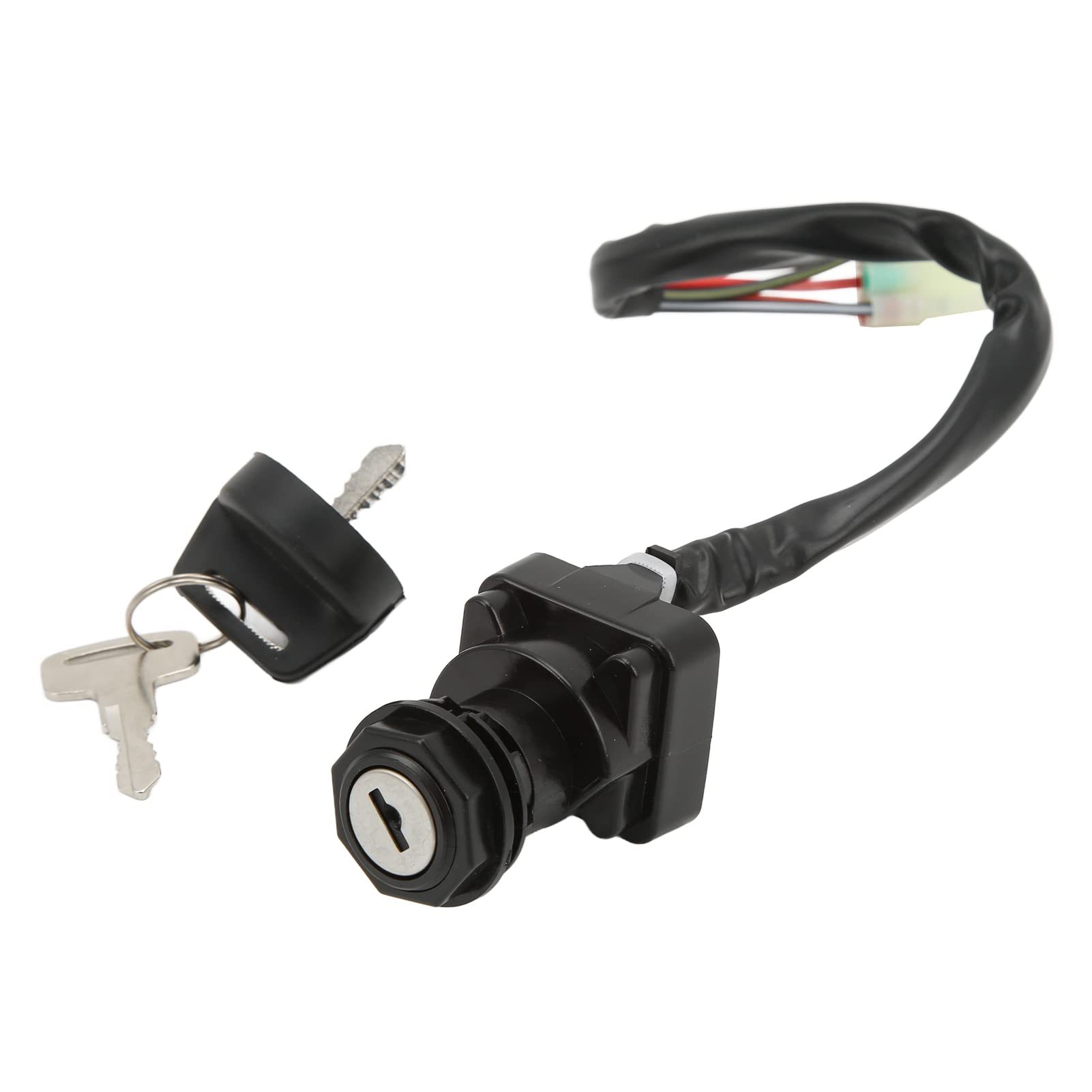 Juicemoo Ignition Key Switch, High Toughness Fit ATV Parts Antiaging Good Electrical Conductivity Rustproof Black for Repair Replacement for LT-A400FC ASI 2018