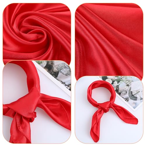 Silk Scarf for Women Chiffon Neck Scarf Square Bandana Silk Scarves Handkerchief Retro Head Handbag Bag Scarf Mime Costume3