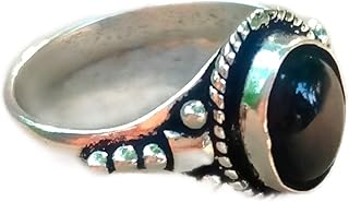 Black Onyx Ring, Promise Ring, Black Gemstone Ring, Oval Stone Ring, 925 Silver Plated, Gemstone Jewelry, Daily Wear Ring, Vintage Ring, Birthday Gift Ring, Boho Ring, Cocktail Ring