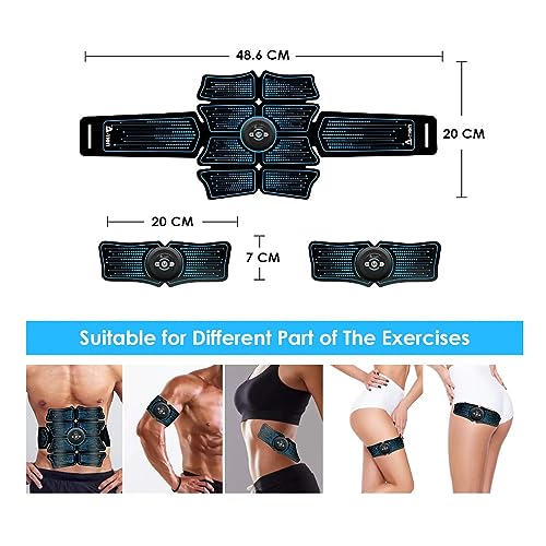 Zomhaos Ab Stimulator, Ab Machine, EMS Muscle Stimulator Toner, Abs Stimulator, Abdominal Belt Fitness Portable Ab Stimulator, All-in-one MHD TENS Portable Fitness Workout Equipment for Men and Women - Image 4