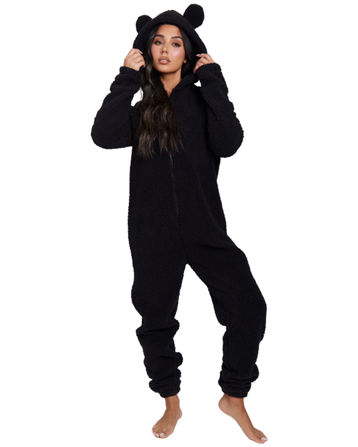 Undercover Women's Black Teddy Sherpa Teddy Onesie 794072 Black Xl