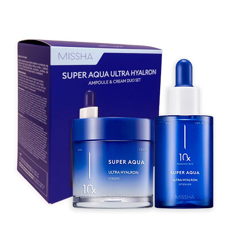 Missha 10 Farklı Hyalüronik Asit İçeren Bakım Seti Super Aqua Ultra Hyalron Ampoule&Cream Duo Set, 8377