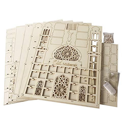 Eid Mubarak Countdown Kalender DIY Hout Ramadan Decoratie Houten Gift Lade kleine bureau kalender 2021 Kalender Card… - Image 6